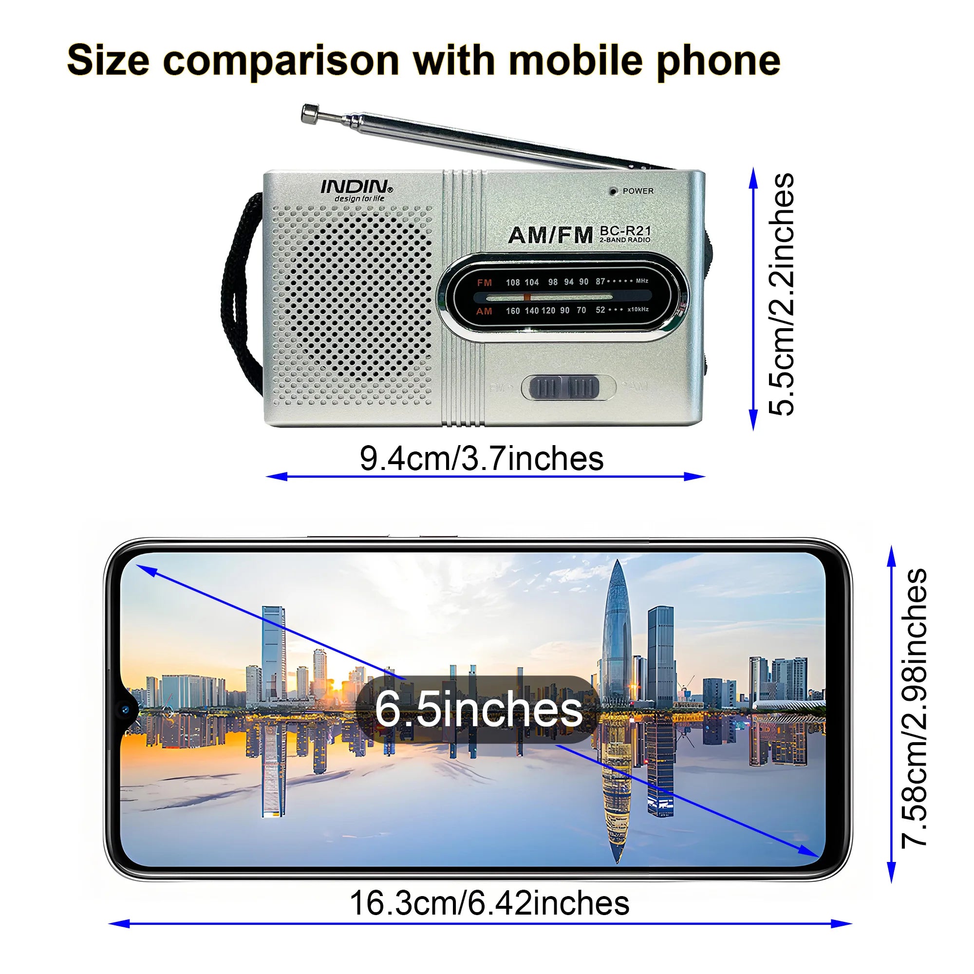 Portable Radio AM FM Transistor Radio with Loud Speaker, Ideal Gift for famlily Suitable for  Indoor, Outdoor and Emergency
