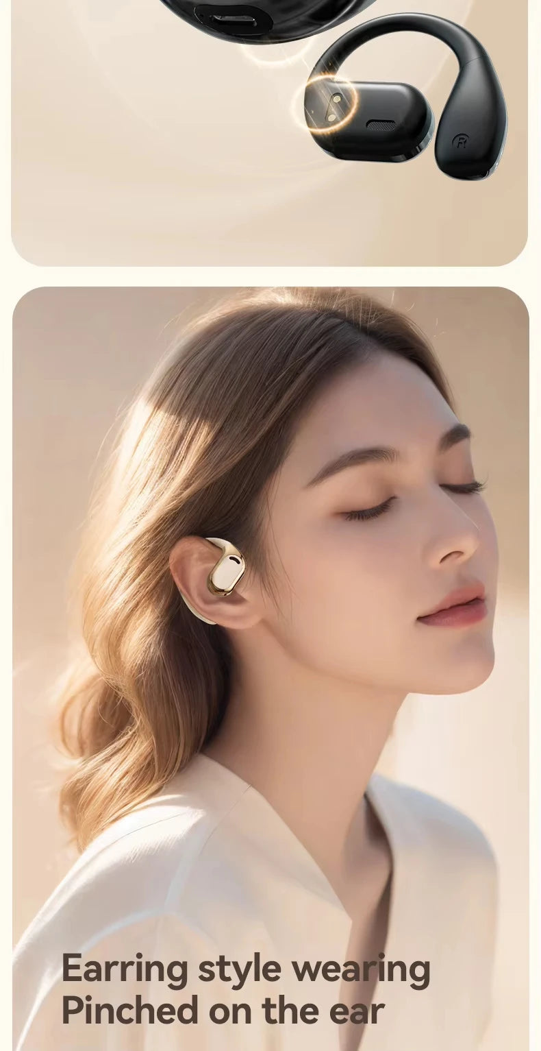 Open Ear Earbuds Wireless Earbuds Bluetooth 5.4,LED Display Bluetooth Earphone,AI Noise Reduction Touch Controls,72hr Playtime