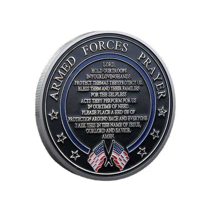 United States Space Force Challenge Coin And Heros Valor Prayer For Courage Coin Souvenirs Coins Golden Plated Decorations