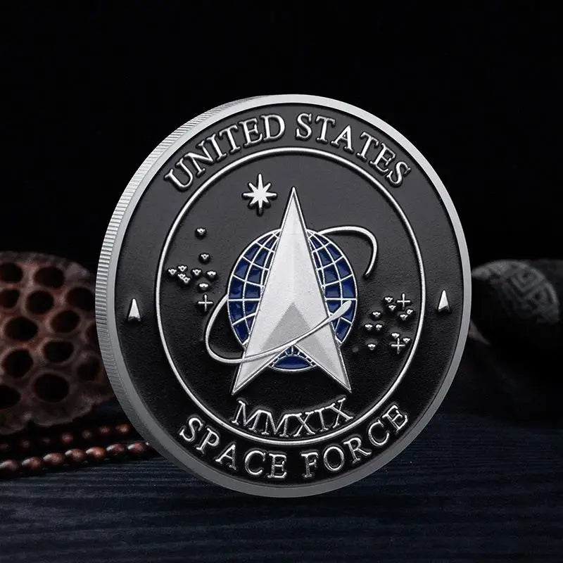 United States Space Force Challenge Coin And Heros Valor Prayer For Courage Coin Souvenirs Coins Golden Plated Decorations