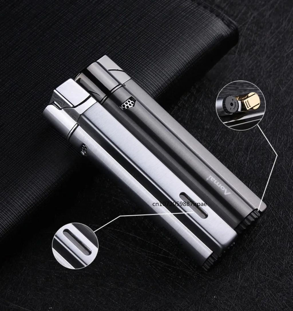 Metal Jet Welding Torch Lighters Butane Gas Turbo Windproof Lighters Cigar Cigarette Lighters Men's Gifts Outdoor Ignition Tools