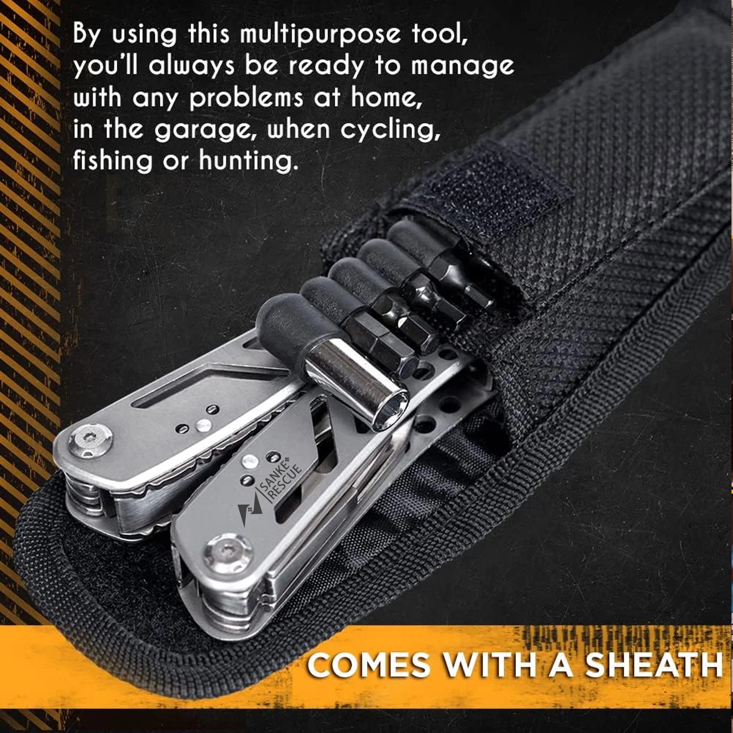 Portable Pocket Multitool 420 Stainless Steel Multitool Pliers Knife Screwdriver for Outdoor Survival Camping Hunting and Hiking