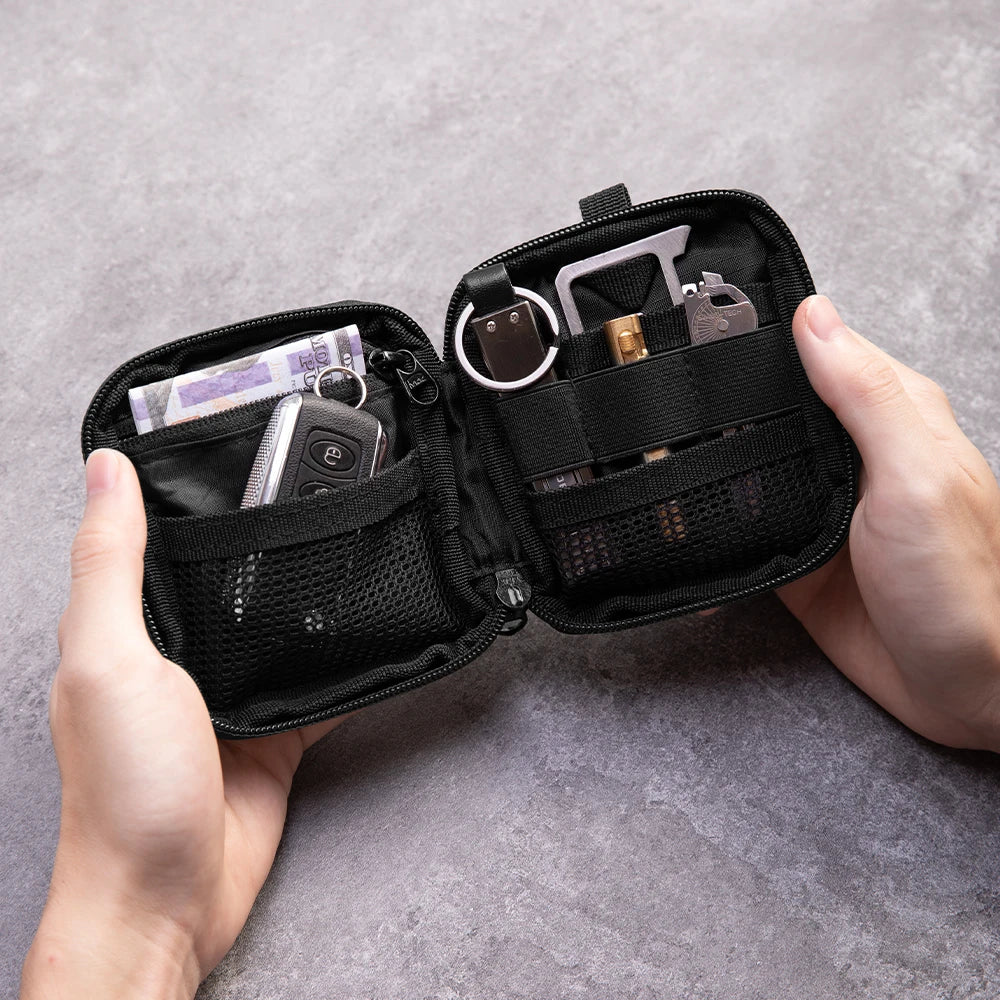 Mini EDC Multitools Pocket Organiser Pouch - Small Everyday Carry Pouch for Gear tools Money Card Cash Coin Cards