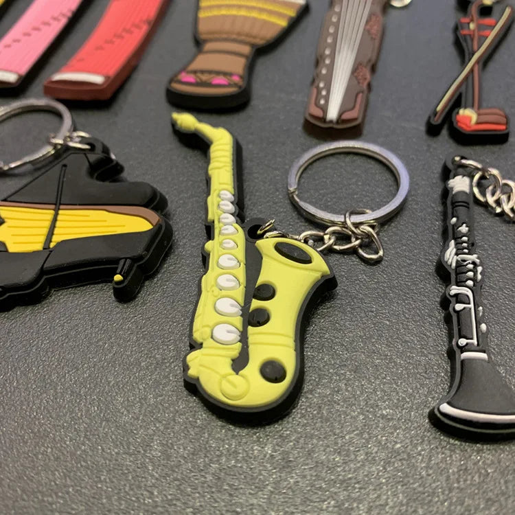 Fashion Key Chains Cute Violin Guitar Key Chains Mini Kawaii Musical Instrument Ornaments Gift for Friends Jewelry & Accessories
