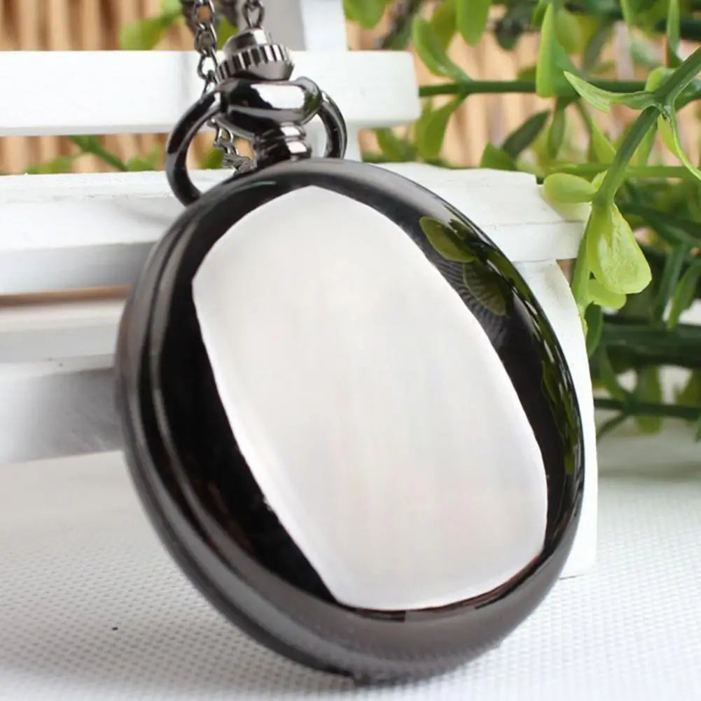 Quartz Pocket Watch Fob Chain Necklace Mens Father Gifts Clock Classic Smooth Vintage Pocket Watch Necklace Pendant Pocket Watch