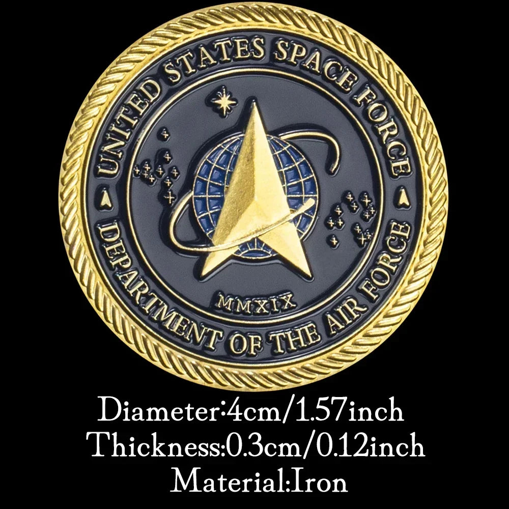 United States Space Force Challenge Coin and Heros Valor Prayer for Courage Coin Souvenirs Coins Golden Plated Decorations