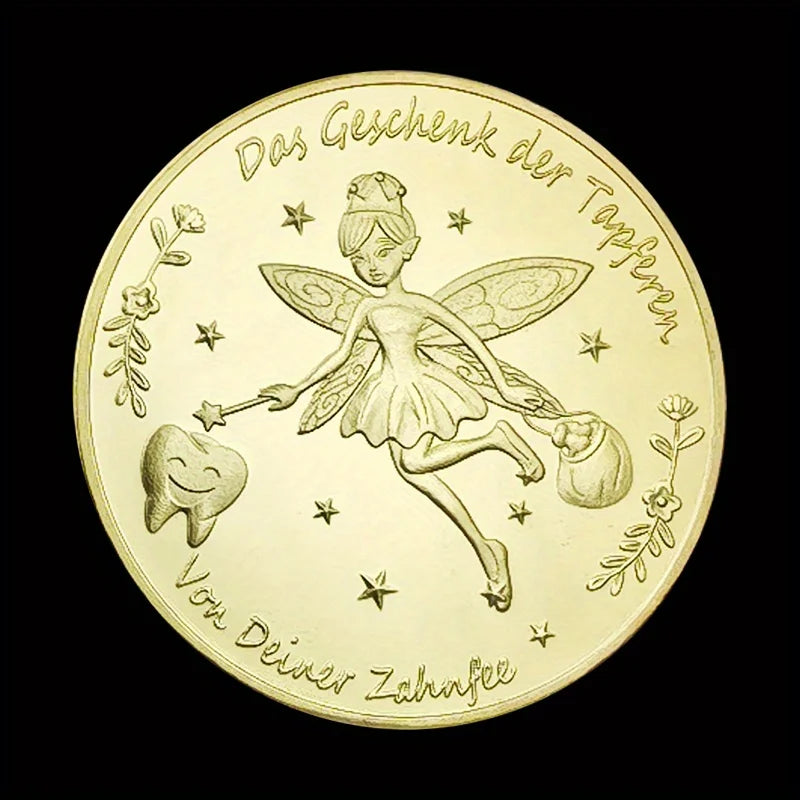 Cartoon Tooth Fairy Commemorative Coins Birthday and Christmas Gifts Home Kitchen Party Supplies Collection Coins