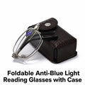 Anti-Blue Light Glasses Foldable Metal Frame Glasses Ultra Light Reading Glasses Hd For Outdoor Commuting Document Reading