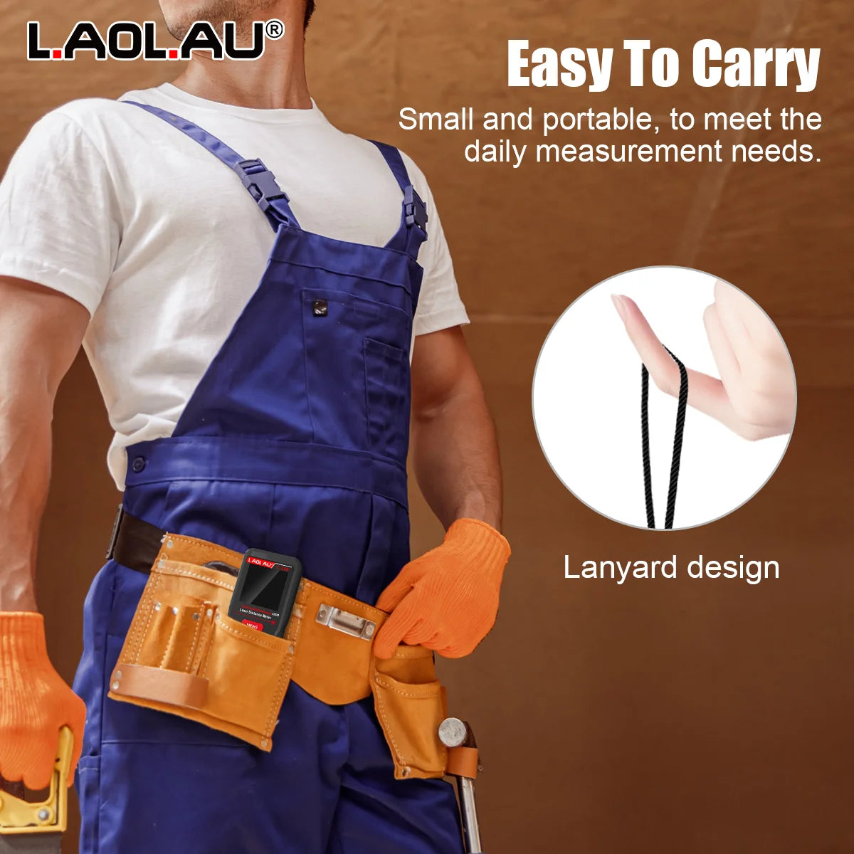 LAOLAU Digital Laser Range Finder RED/Green Laser Beam Meter High Precision Measuring Tools Backlit Screen IP54 Waterproof