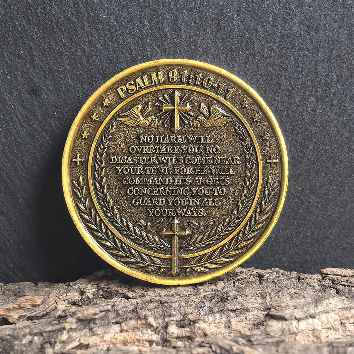 The Archangel Michael Watches Over Us Challenge Coin - Psalm 91:10-11 Inspirational Religious Collectible Coin
