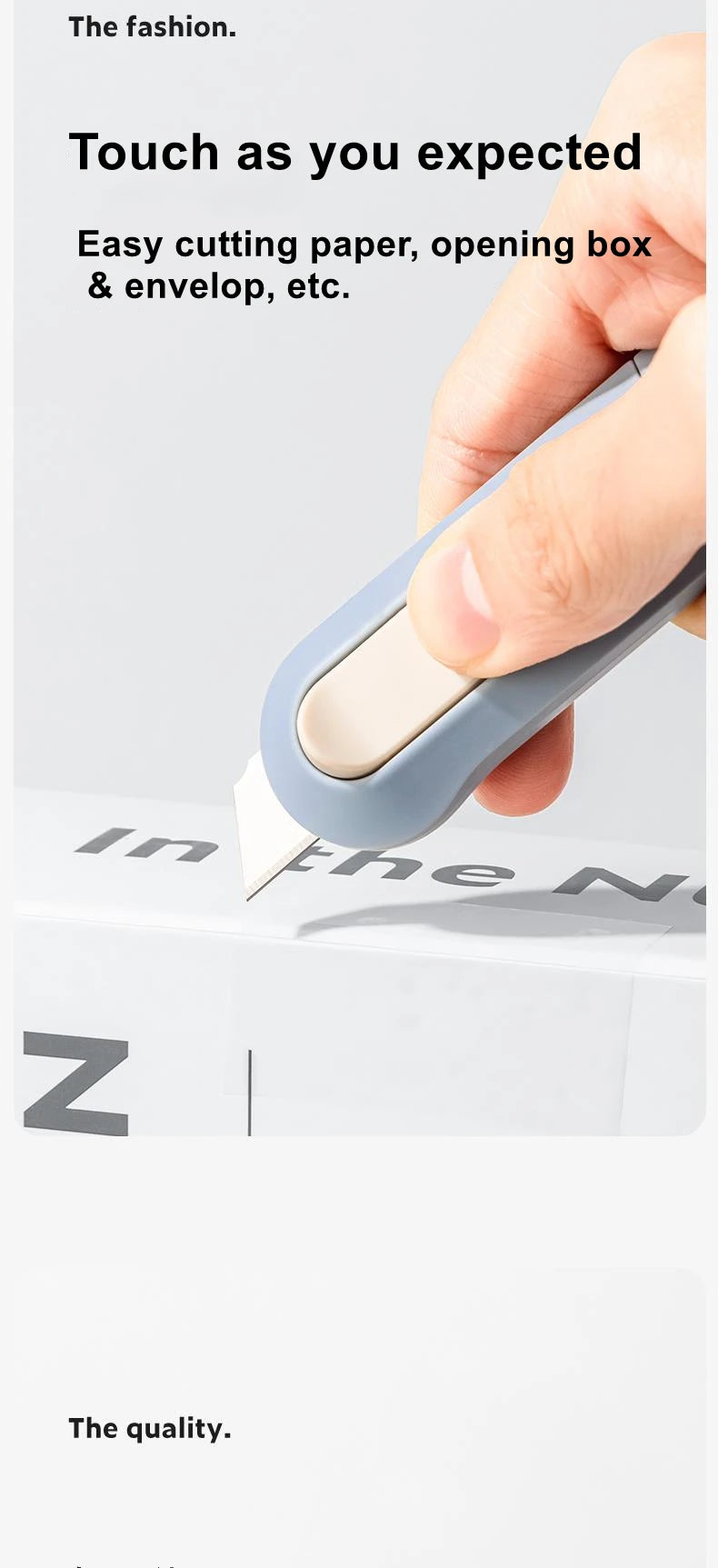 Deli Portable Mini Box Cutter Utility Knife, SK5 Metal Blades Box Opener Cutting Auto-Retractable Pocket Paper Cutter