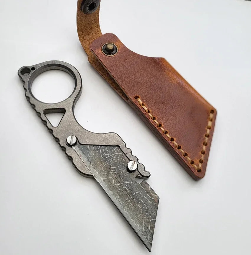 EDC Titanium Alloy Pocket Paper Cutter Knife Unpacking Pocket Outdoor Tools Mini Utlity Knife Tools
