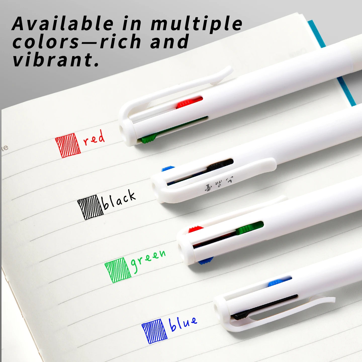 4-in-1 Multicolor Gel Pens, 0.5mm Fine Tip, 4 Colors Retractable Ballpoint Pen for School, Office & Journaling
