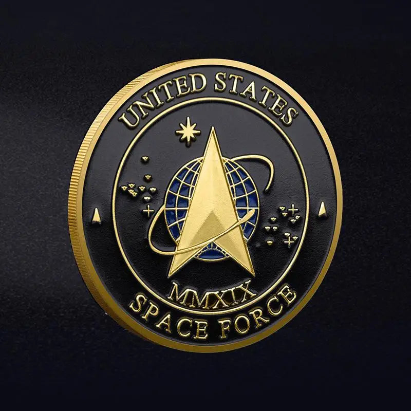 United States Space Force Challenge Coin And Heros Valor Prayer For Courage Coin Souvenirs Coins Golden Plated Decorations