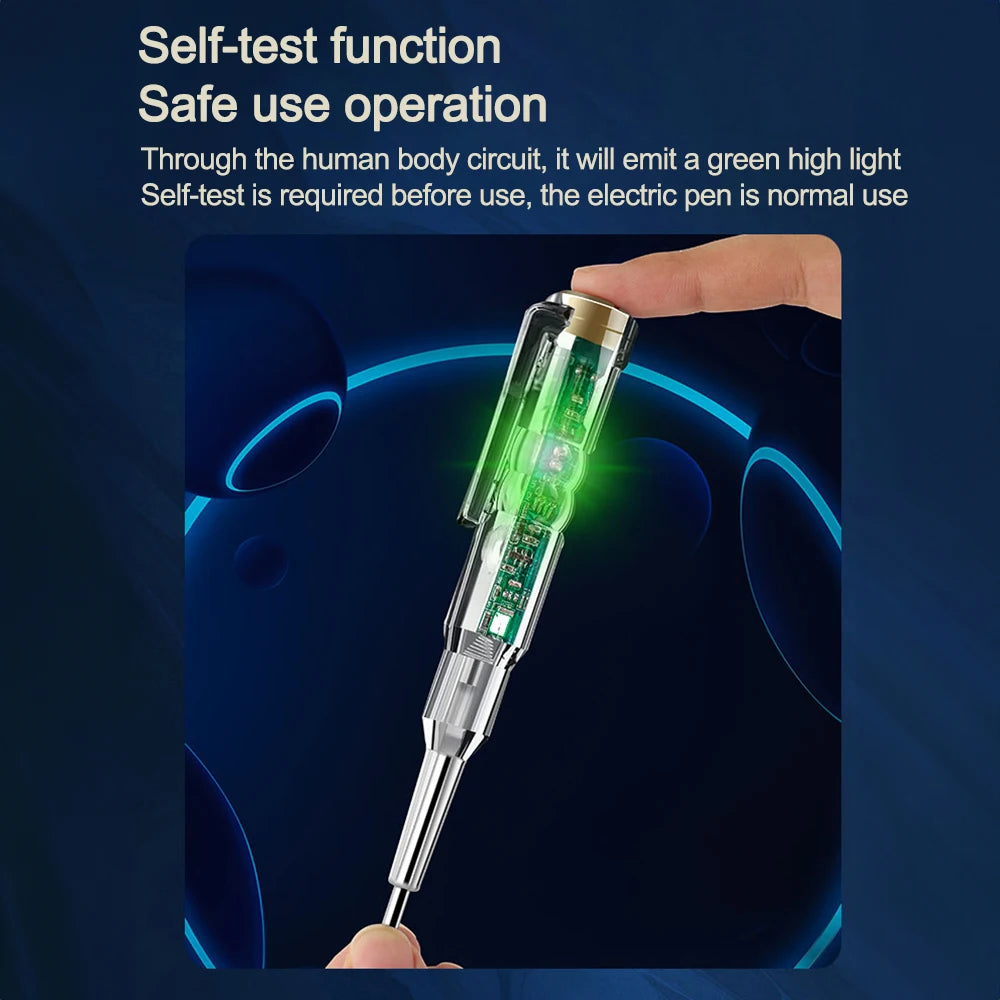 AC24-250V Intelligent Voltage Circuit Tester Pen Screwdriver Electric Test Detector Slotted Screwdriver Test Pen with Buzzer
