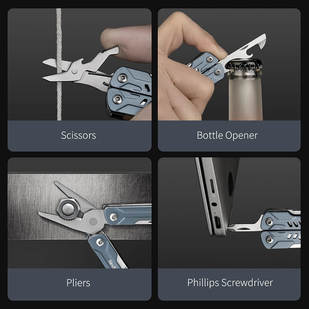 NexTool 11-In-1 Mini Sailor Pliers Multi Tool Pocket Knife Folding Tools Outdoor Wire Cutters EDC Card Pin Screwdriver Scissors