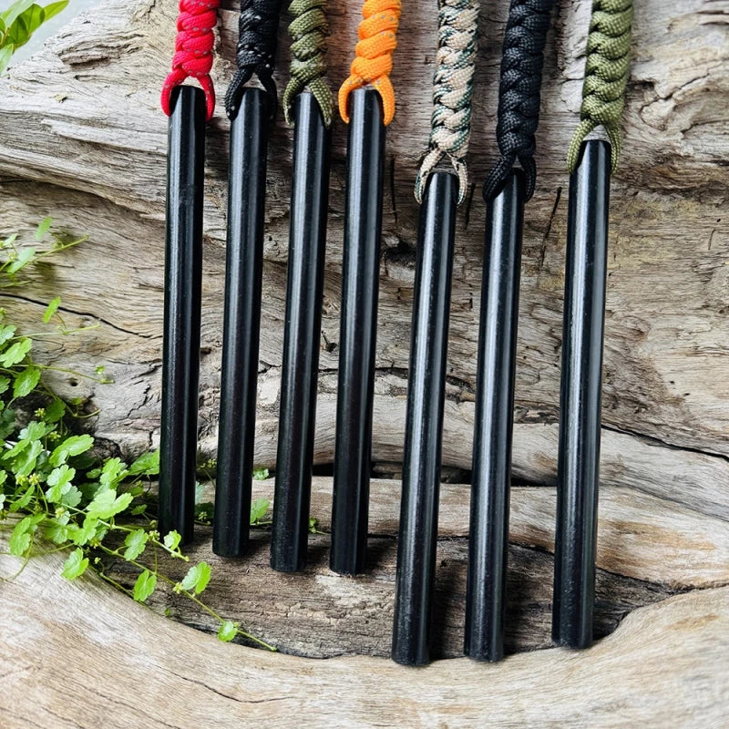 10*150mm Outdoor Flint Magnesium Rod with White Steel Scraper Whistle Camping Gnition Flint Rod EDC Survival Fire Starting Tool