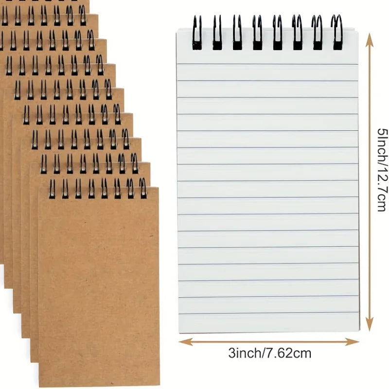 6/12/18 Pcs Pocket Spiral-Bound Notepads Office-Style Mini Notebooks Lined Paper Memos For Home University School Meeting Use