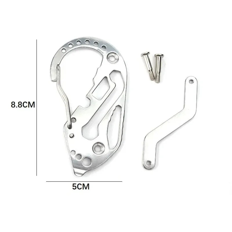 Multi Function EDC Carabiner Key Holder Portable Pocket Multi Tool Hook For Outdoor Daily Carry Emergency Repair Accessory Gift