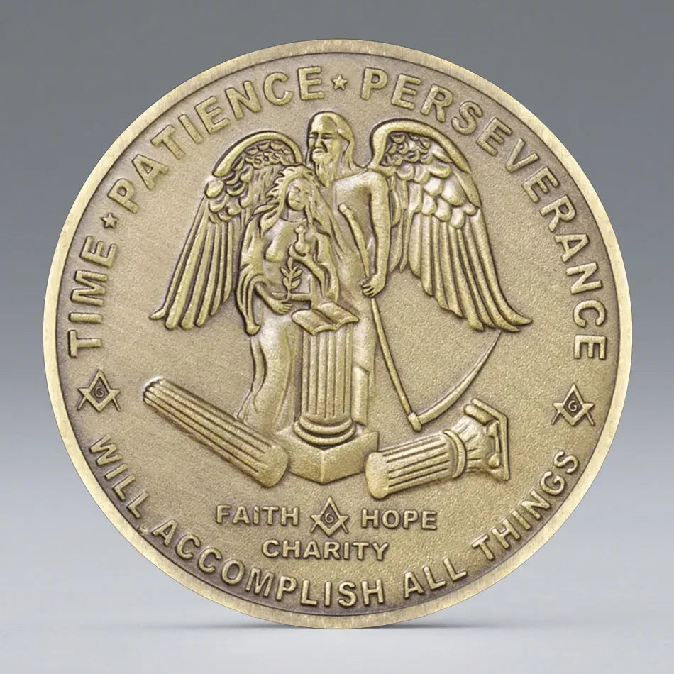 The Freemason Copper Plated Souvenirs Coin Masonic Free Mason Commemorative Coin Challenge Coins