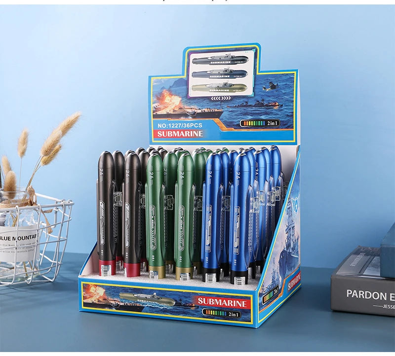 Creative Simulation Submarine Gel Pen 0.5mm Black Ink Spaceship Neutral Pens Children's Fun Toy Smooth Writing School Stationery