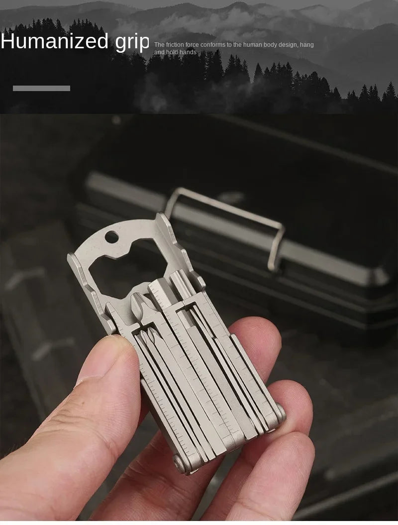 Multi-functional Stainless Steel Pocket Tool – 13-in-1 Portable Folding Tool for Outdoor Emergency Repairs