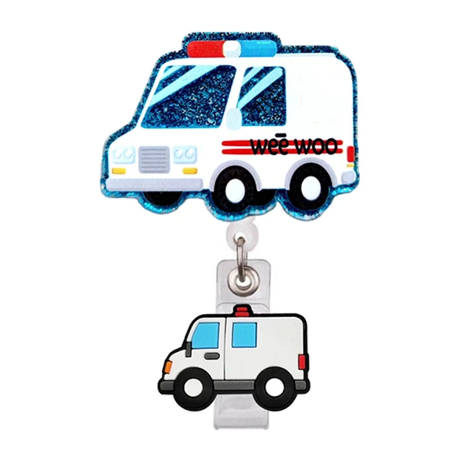 Acrylic Brain Baby Cat Coffee Cup Medical Rotatable Id Badge Holder Retractable Badge Reel Gift For Doctor Nurse Key Chain Tools