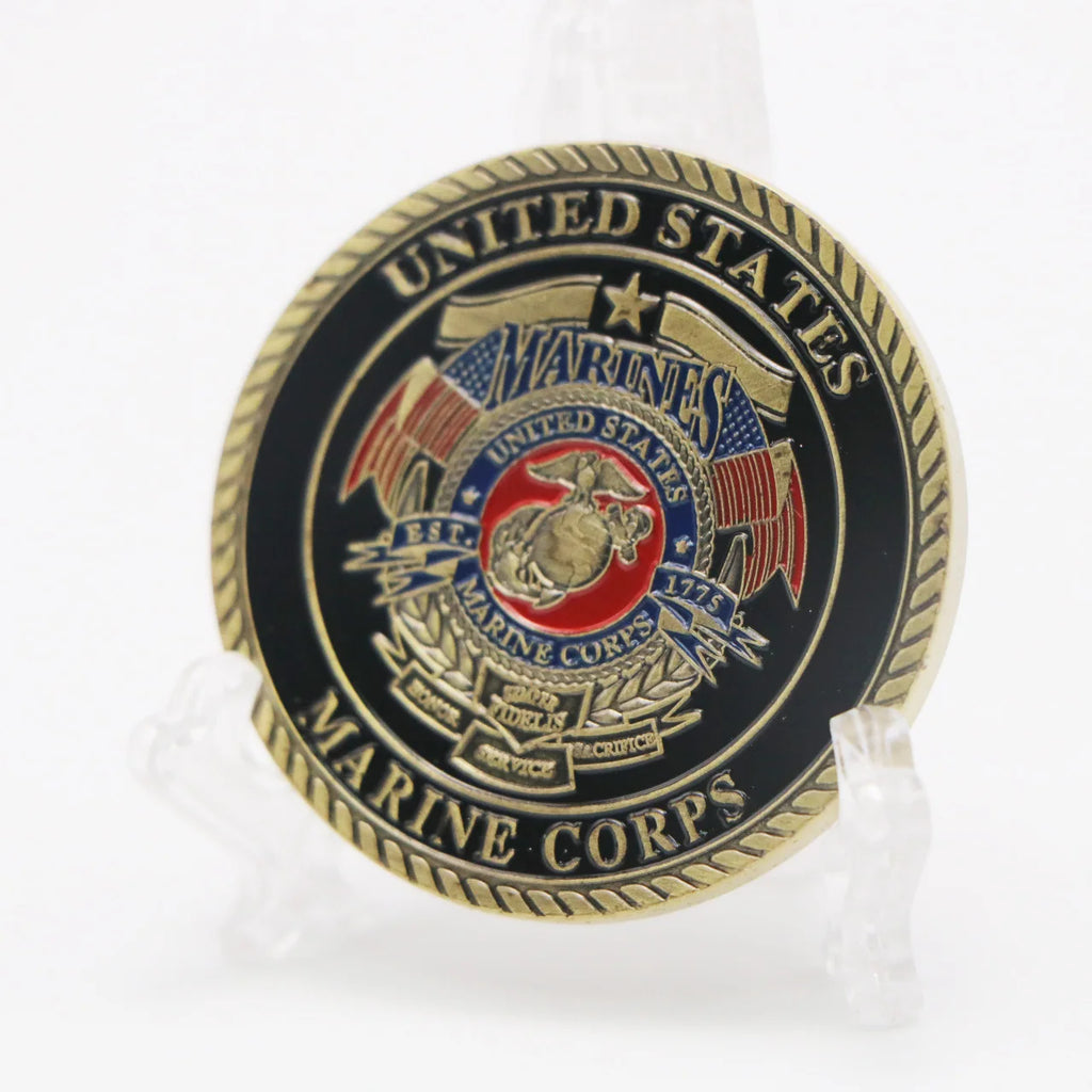 United States Marine Corps USMC Souvenir Semper Fidelis Military Coin Navy Coin Collection Copper Plated Commemorative Coin
