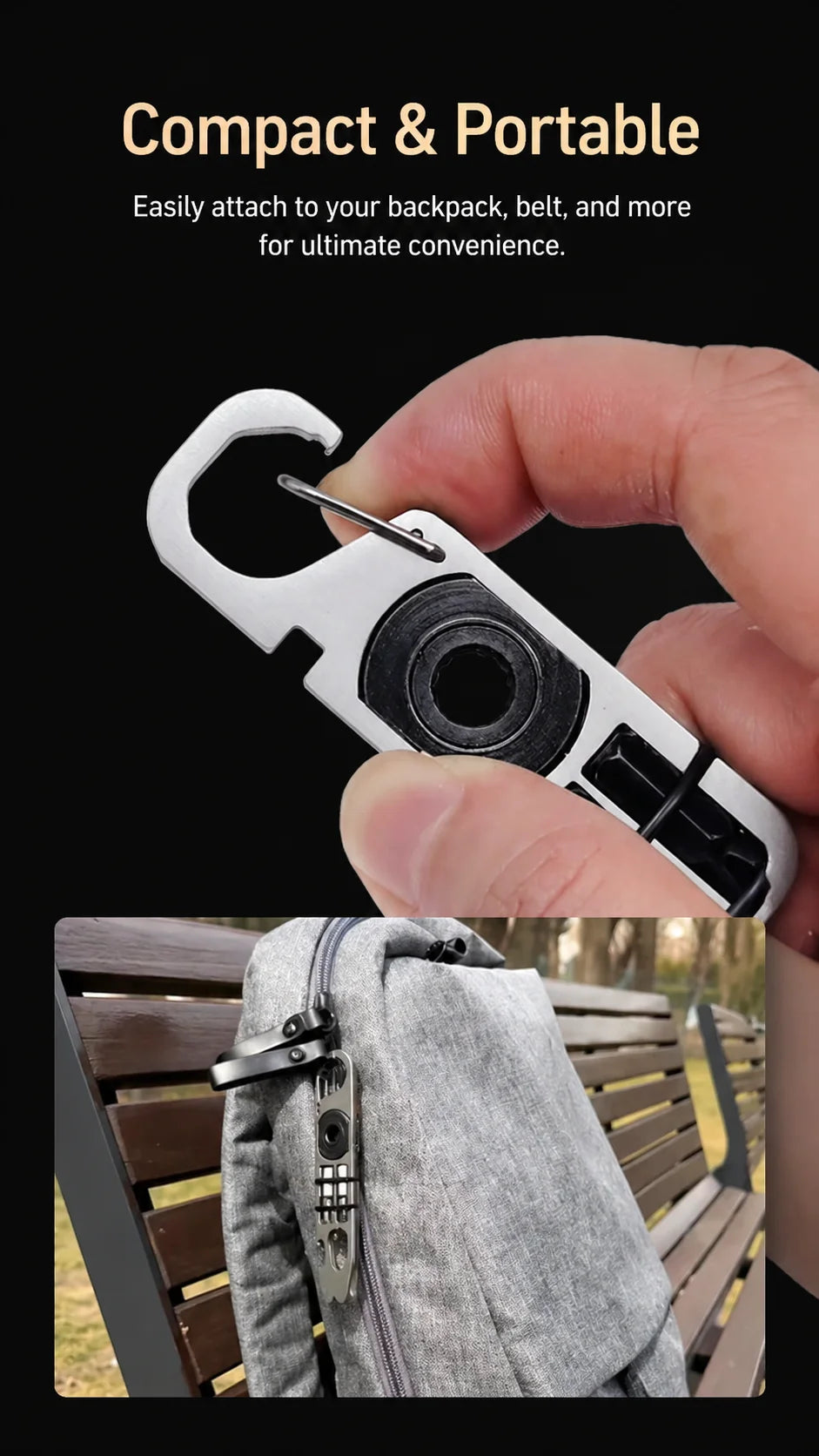 Multifunctional EDC Tool Card, Ratchet Screwdriver Crowbar Bottle Opener, Outdoor Survival Self-Defense Keychain Gadget