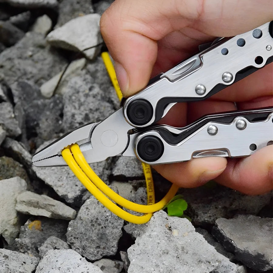11-in-1 Multi-Tool Pliers Stainless Steel, Folding EDC Pocket Multitool with Knife & Screwdriver for Camping Hiking Survival