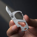 Stainless Steel 6-in-1 EDC Car Keychain – Knife, Bottle Opener & Multi-Bit Screwdriver