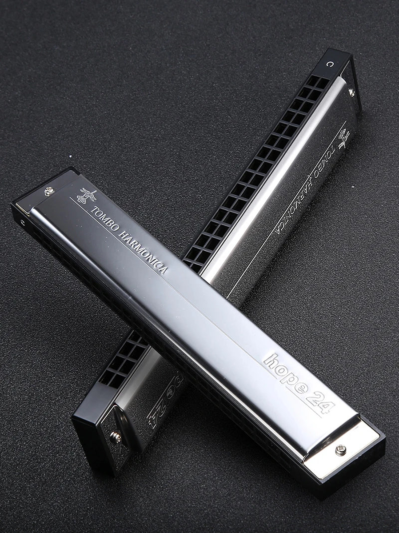 Tombo Tremolo Harmonica 6624 Harp Hope 24 Holes Mouth Organ Professional Armonica Harmonic Natural Minor Musical Instrumentos