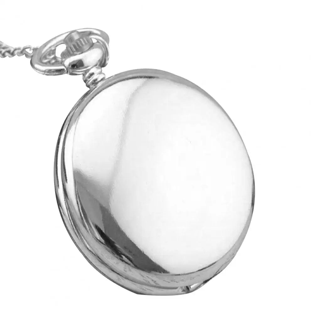 Quartz Pocket Watch Fob Chain Necklace Mens Father Gifts Clock Classic Smooth Vintage Pocket Watch Necklace Pendant Pocket Watch