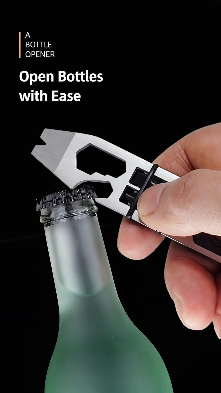 Multifunctional EDC Tool Card, Ratchet Screwdriver Crowbar Bottle Opener, Outdoor Survival Self-Defense Keychain Gadget
