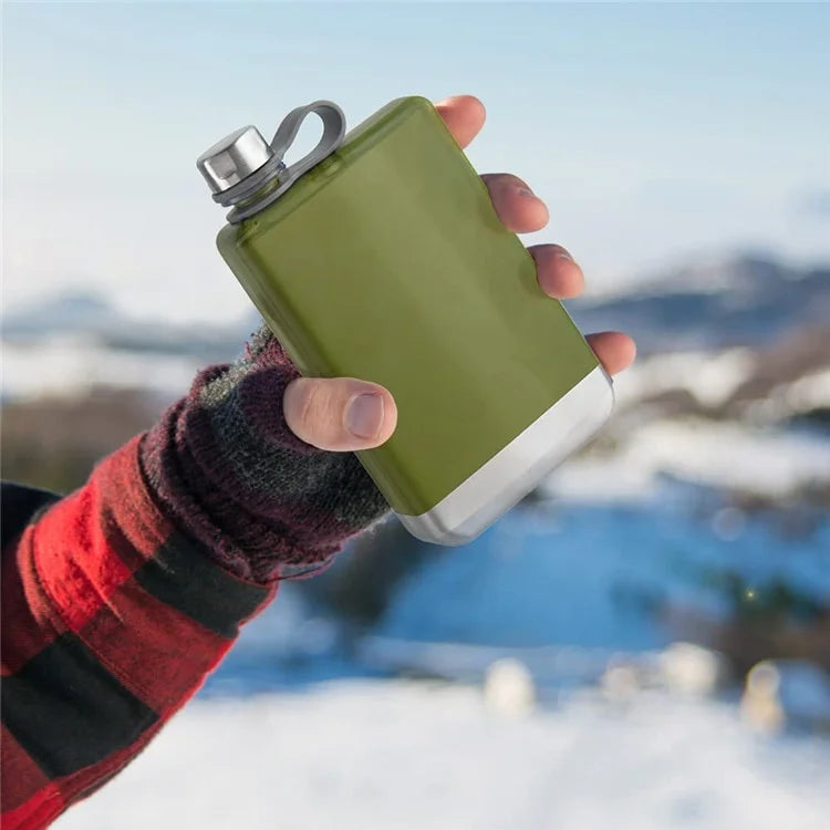 1 Set Hip Flask for Whiskey 9oz 304 Stainless Steel Hip Flask with Funnel Leakproof Camping Whiskey Flask