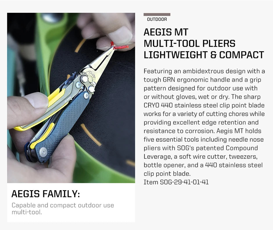 SOG 5 Tools Mini Compact Multi-tool Folding Fishing Pliers Lightweight Small EDC Hand Tool Pocket Knife Outdoor Camping Supplies