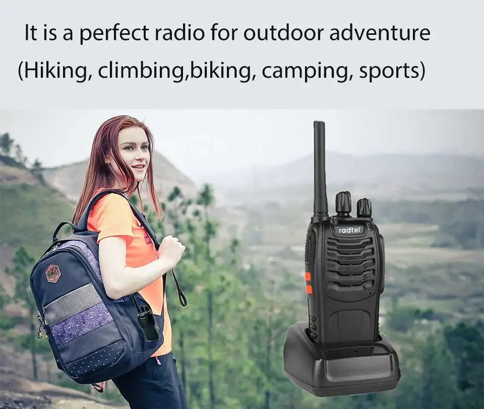 Radtel RT88 Rechargeable Walkie Talkie  Portable Two Way Radio Long Range for Audlt Business Travelling, hiking outdoor fishing