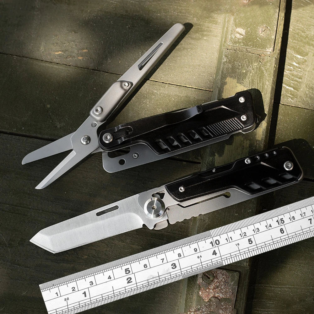 Compact Multitool Pocket Knife EDC Gear And Gadgets For Men Multi Purpose Tools Scissors Outdoor Survival Camping Hiking Knives