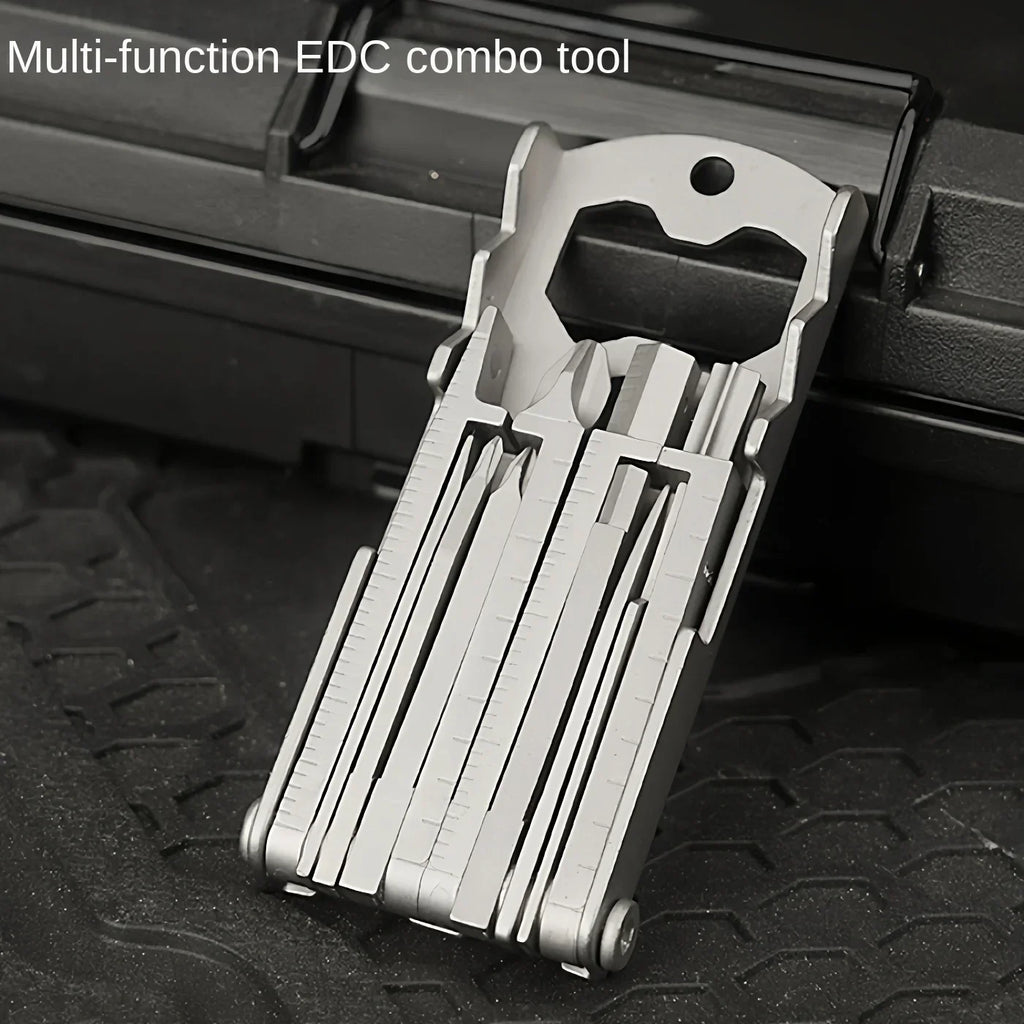 Multi-functional Stainless Steel Pocket Tool – 13-in-1 Portable Folding Tool for Outdoor Emergency Repairs