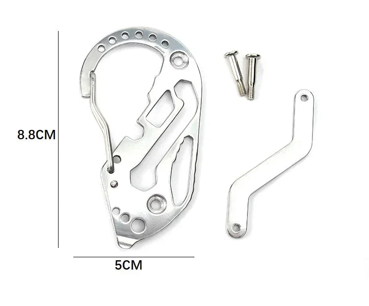 Multi Function EDC Carabiner Key Holder Portable Pocket Multi Tool Hook For Outdoor Daily Carry Emergency Repair Accessory Gift