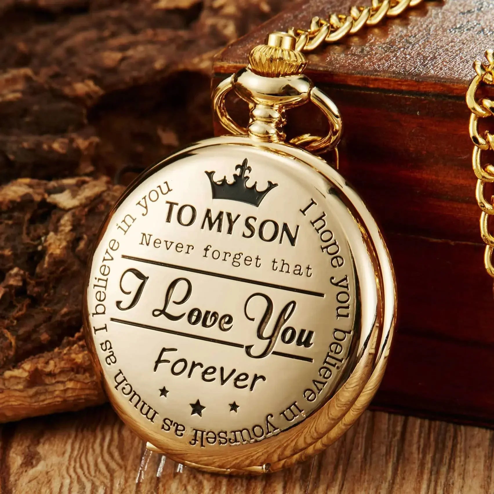 Pocket watch TO MY SON, Husband, GRANDPA carved retro quartz pocket watch pendant retro pocket watch