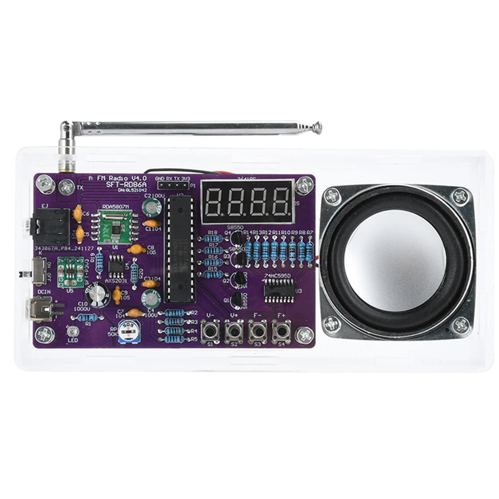 Radio electronic DIY kit AXS2031 FM radio digital tube display radio single chip learning assembly parts 87.5MHz~108MHZ