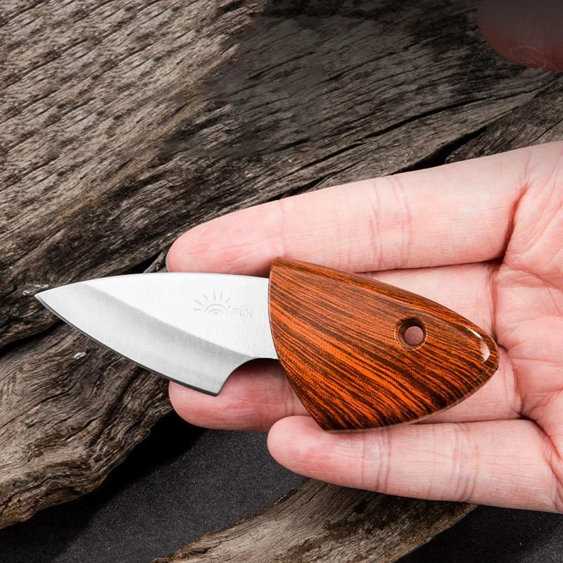 Portable Multipurpose Sharp Fruit Knife Mini Knife EDC Woodgrain Box Pocket Knife Outdoor Knife