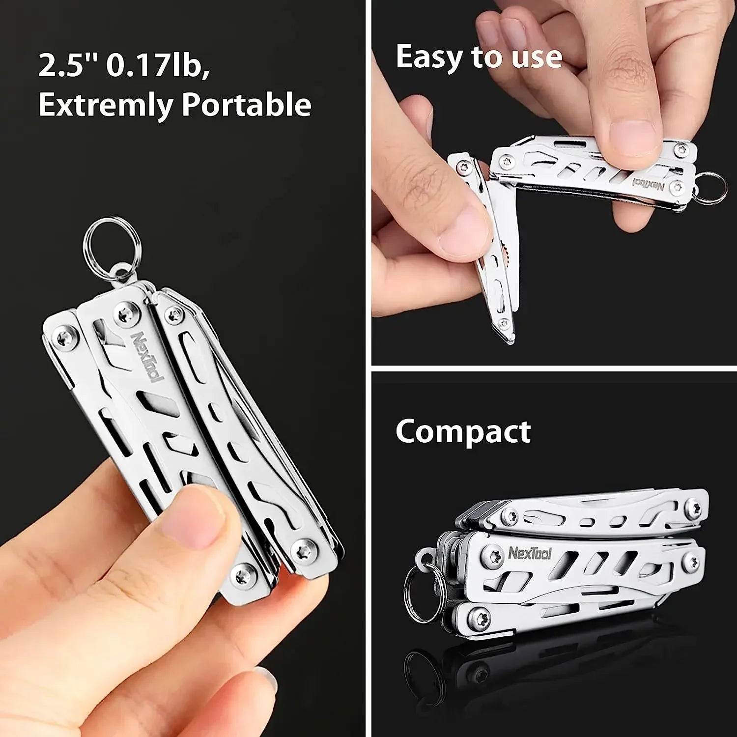 NexTool Mini Flagship Multitool 10 in 1 Mini EDC Keychain Multi Tool Folding Pliers Pocket Knife Scissors Outdoor Tools