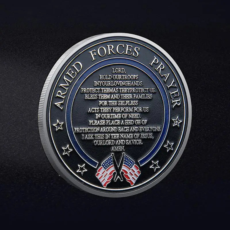 United States Space Force Challenge Coin And Heros Valor Prayer For Courage Coin Souvenirs Coins Golden Plated Decorations