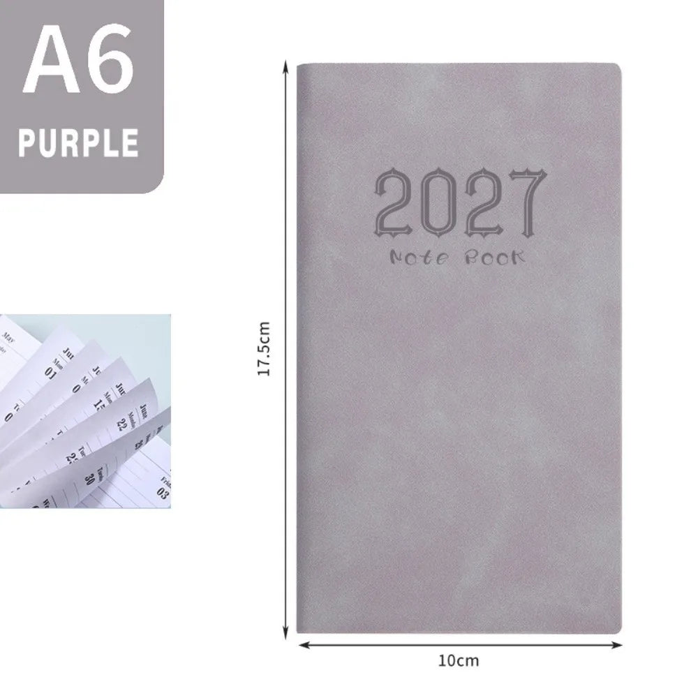 Pocket Design 2027 A6 Planner Notebook Portable Lightweight Smooth Writing Surface Daily Weekly Journal Premium Thick Paper