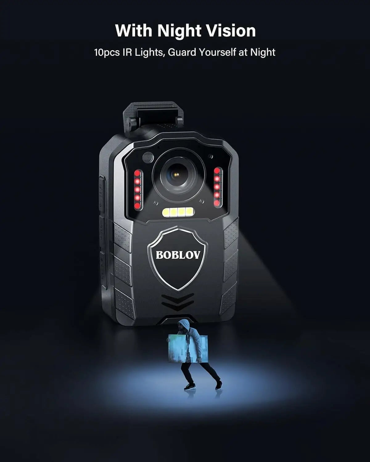 BOBLOV 1440P HD Body Cam KJ25 3000mAh 13Hrs Runtime Ideal for Law Enforcement