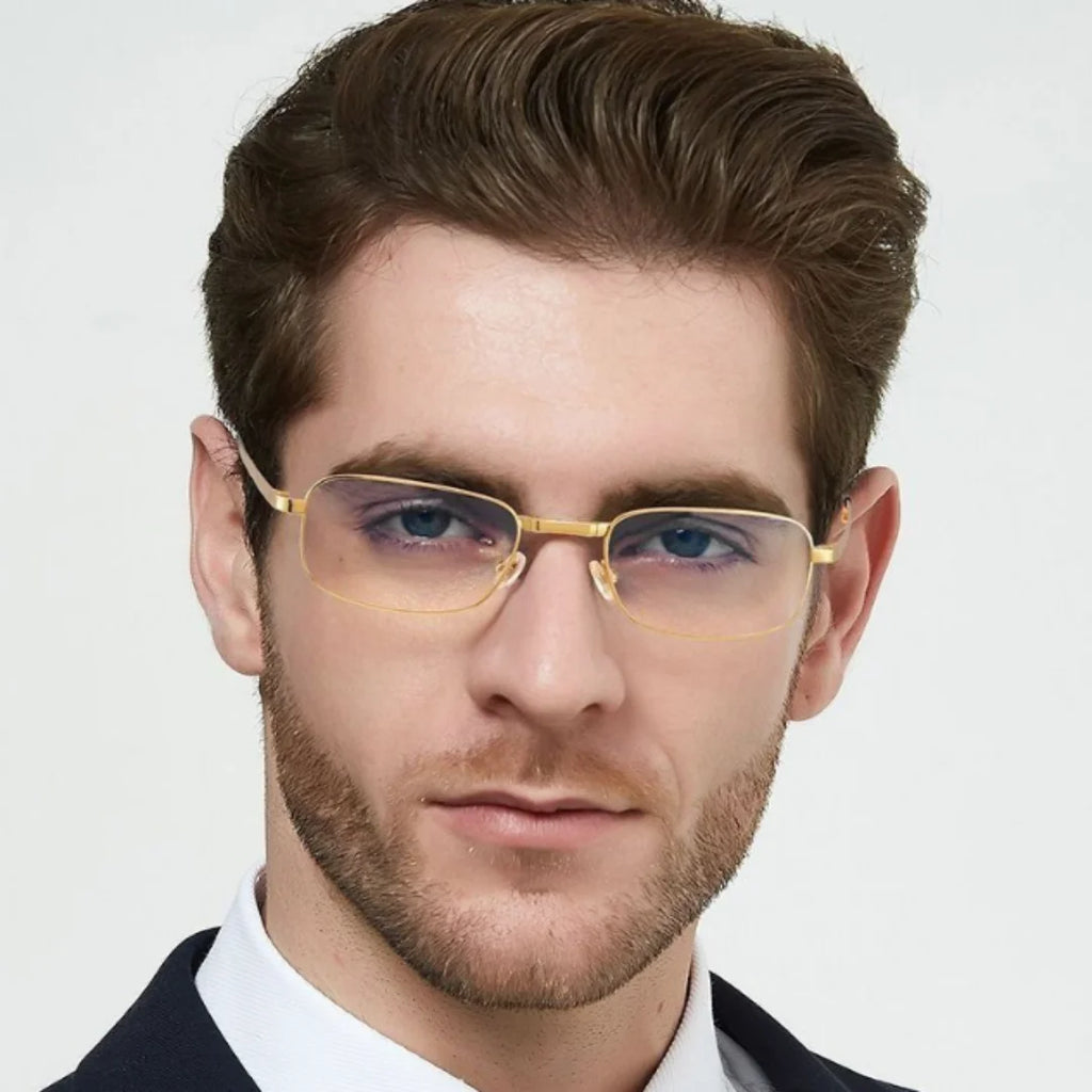 Anti-Blue Light Glasses Foldable Metal Frame Glasses Ultra Light Reading Glasses Hd For Outdoor Commuting Document Reading
