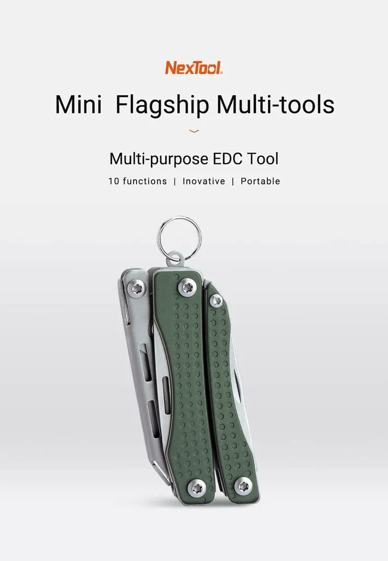 NexTool Mini Flagship Multitool 10 in 1 Mini EDC Keychain Multi Tool Folding Pliers Pocket Knife Scissors Outdoor Tools
