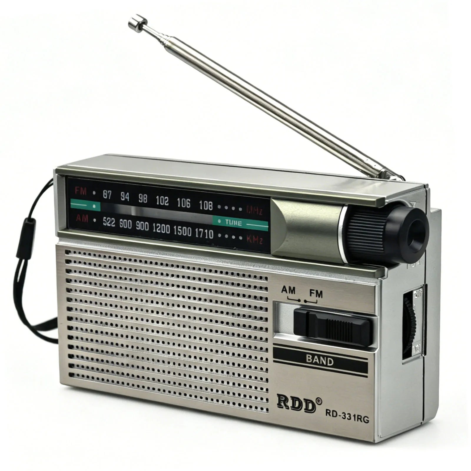 Mini Portable FM AM Radio Rehchargeable Vintage Dual Band Radios with Telescopic Antenna Rotary Switch 2 Power Supply for Elder